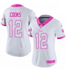Womens Nike Los Angeles Rams 12 Brandin Cooks Limited WhitePink Rush Fashion NFL Jersey Womens Nike Los Angeles Rams 12 Brandin Cooks Limited WhitePink Rush Fashion NFL Jersey