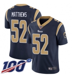 Youth Rams 52 Clay Matthews Navy Blue Team Color Stitched Football 100th Season Vapor Limited Jersey Youth Rams 52 Clay Matthews Navy Blue Team Color Stitched Football 100th Season Vapor Limited Jersey