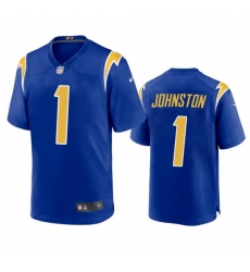 Men Los Angeles Chargers 1 Quentin Johnston Royal Stitched Game Jersey Men Los Angeles Chargers 1 Quentin Johnston Royal Stitched Game Jersey