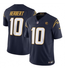 Men Los Angeles Chargers 10 Justin Herbert Navy 2023 F U S E With John Madden Patch Vapor Limited Stitched Football Jersey Men Los Angeles Chargers 10 Justin Herbert Navy 2023 F U S E With John Madden Patch Vapor Limited Stitched Football Jersey