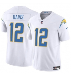 Men Los Angeles Chargers 12 Derius Davis White 2024 F U S E Vapor Limited Stitched Football Jersey Men Los Angeles Chargers 12 Derius Davis White 2024 F U S E Vapor Limited Stitched Football Jersey