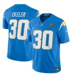Men Los Angeles Chargers 30 Austin Ekeler Light Blue 2023 F U S E With John Madden Patch Vapor Limited Stitched Football Jersey Men Los Angeles Chargers 30 Austin Ekeler Light Blue 2023 F U S E With John Madden Patch Vapor Limited Stitched Football Jersey