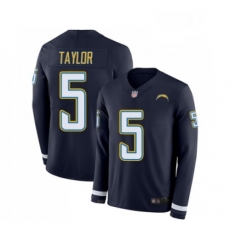 Men Los Angeles Chargers 5 Tyrod Taylor Limited Navy Blue Therma Long Sleeve Football Jersey Men Los Angeles Chargers 5 Tyrod Taylor Limited Navy Blue Therma Long Sleeve Football Jersey