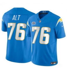 Men Los Angeles Chargers 76 Joe Alt Light Blue 2024 With Dradt Patch Vapor Limited Stitched Football Jersey Men Los Angeles Chargers 76 Joe Alt Light Blue 2024 With Dradt Patch Vapor Limited Stitched Football Jersey