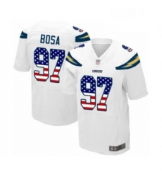 Men Los Angeles Chargers 97 Joey Bosa Elite White Road USA Flag Fashion Football Jersey Men Los Angeles Chargers 97 Joey Bosa Elite White Road USA Flag Fashion Football Jersey