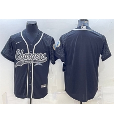 Men Los Angeles Chargers Blank Black Reflective With Patch Cool Base Stitched Baseball Jersey Men Los Angeles Chargers Blank Black Reflective With Patch Cool Base Stitched Baseball Jersey