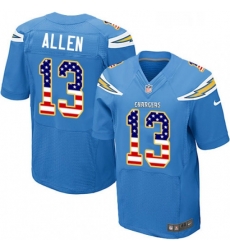 Men Nike Los Angeles Chargers 13 Keenan Allen Elite Electric Blue Alternate USA Flag Fashion NFL Jersey Men Nike Los Angeles Chargers 13 Keenan Allen Elite Electric Blue Alternate USA Flag Fashion NFL Jersey