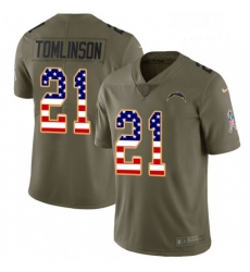 Men Nike Los Angeles Chargers 21 LaDainian Tomlinson Limited OliveUSA Flag 2017 Salute to Service NFL Jersey Men Nike Los Angeles Chargers 21 LaDainian Tomlinson Limited OliveUSA Flag 2017 Salute to Service NFL Jersey