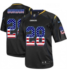 Men Nike Los Angeles Chargers 28 Melvin Gordon Elite Black USA Flag Fashion NFL Jersey Men Nike Los Angeles Chargers 28 Melvin Gordon Elite Black USA Flag Fashion NFL Jersey
