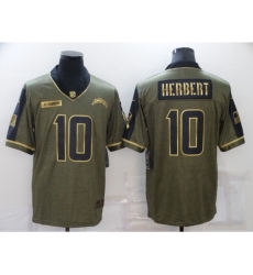 Men's Los Angeles Chargers #10 Justin Herbert Nike Gold 2021 Salute To Service Limited Player Jersey Men's Los Angeles Chargers #10 Justin Herbert Nike Gold 2021 Salute To Service Limited Player Jersey