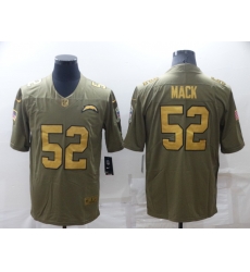 Men's Los Angeles Chargers #52 Khalil Mack Olive Gold Salute To Service Limited Stitched Jersey Men's Los Angeles Chargers #52 Khalil Mack Olive Gold Salute To Service Limited Stitched Jersey