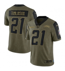Men's Los Angeles Chargers LaDainian Tomlinson Nike Olive 2021 Salute To Service Retired Player Limited Jersey Men's Los Angeles Chargers LaDainian Tomlinson Nike Olive 2021 Salute To Service Retired Player Limited Jersey