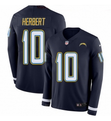 Nike Chargers 10 Justin Herbert Navy Blue Team Color Men Stitched NFL Limited Therma Long Sleeve Jersey Nike Chargers 10 Justin Herbert Navy Blue Team Color Men Stitched NFL Limited Therma Long Sleeve Jersey