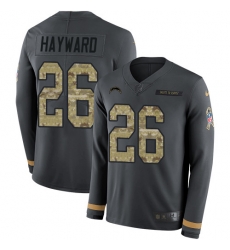 Nike Chargers 26 Casey Hayward Anthracite Salute to Service Men s Stitched NFL Limited Therma Long Sleeve Jersey Nike Chargers 26 Casey Hayward Anthracite Salute to Service Men s Stitched NFL Limited Therma Long Sleeve Jersey