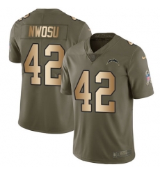 Nike Chargers #42 Uchenna Nwosu Olive Gold Mens Stitched NFL Limited 2017 Salute To Service Jersey Nike Chargers #42 Uchenna Nwosu Olive Gold Mens Stitched NFL Limited 2017 Salute To Service Jersey