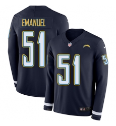 Nike Chargers #51 Kyle Emanuel Navy Blue Team Color Men Stitched NFL Limited Therma Long Sleeve Jersey Nike Chargers #51 Kyle Emanuel Navy Blue Team Color Men Stitched NFL Limited Therma Long Sleeve Jersey