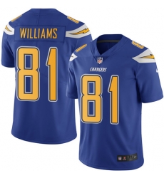 Nike Chargers #81 Mike Williams Electric Blue Mens Stitched NFL Limited Rush Jersey Nike Chargers #81 Mike Williams Electric Blue Mens Stitched NFL Limited Rush Jersey
