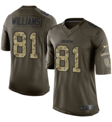 Nike Chargers #81 Mike Williams Green Mens Stitched NFL Limited Salute to Service Jersey Nike Chargers #81 Mike Williams Green Mens Stitched NFL Limited Salute to Service Jersey