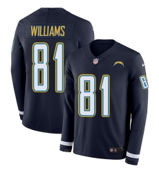 Nike Chargers #81 Mike Williams Navy Blue Team Color Men Stitched NFL Limited Therma Long Sleeve Jersey Nike Chargers #81 Mike Williams Navy Blue Team Color Men Stitched NFL Limited Therma Long Sleeve Jersey