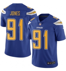 Nike Chargers #91 Justin Jones Electric Blue Mens Stitched NFL Limited Rush Jersey Nike Chargers #91 Justin Jones Electric Blue Mens Stitched NFL Limited Rush Jersey