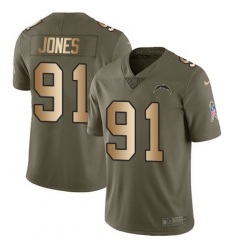 Nike Chargers #91 Justin Jones Olive Gold Mens Stitched NFL Limited 2017 Salute To Service Jersey Nike Chargers #91 Justin Jones Olive Gold Mens Stitched NFL Limited 2017 Salute To Service Jersey