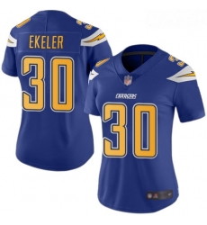 Chargers #30 Austin Ekeler Electric Blue Women Stitched Football Limited Rush Jersey Chargers #30 Austin Ekeler Electric Blue Women Stitched Football Limited Rush Jersey