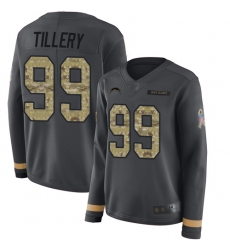 Chargers 99 Jerry Tillery Anthracite Salute to Service Women Stitched Football Limited Therma Long Sleeve Jersey Chargers 99 Jerry Tillery Anthracite Salute to Service Women Stitched Football Limited Therma Long Sleeve Jersey