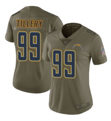 Chargers 99 Jerry Tillery Olive Women Stitched Football Limited 2017 Salute to Service Jersey Chargers 99 Jerry Tillery Olive Women Stitched Football Limited 2017 Salute to Service Jersey