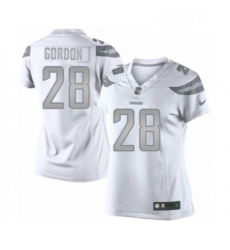 Womens Los Angeles Chargers 25 Melvin Gordon Limited White Platinum Football Jersey Womens Los Angeles Chargers 25 Melvin Gordon Limited White Platinum Football Jersey