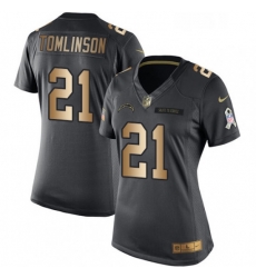 Womens Nike Los Angeles Chargers 21 LaDainian Tomlinson Limited BlackGold Salute to Service NFL Jersey Womens Nike Los Angeles Chargers 21 LaDainian Tomlinson Limited BlackGold Salute to Service NFL Jersey