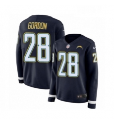 Womens Nike Los Angeles Chargers 28 Melvin Gordon Limited Navy Blue Therma Long Sleeve NFL Jersey Womens Nike Los Angeles Chargers 28 Melvin Gordon Limited Navy Blue Therma Long Sleeve NFL Jersey