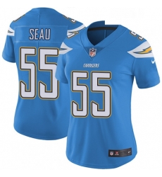 Womens Nike Los Angeles Chargers 55 Junior Seau Electric Blue Alternate Vapor Untouchable Limited Player NFL Jersey Womens Nike Los Angeles Chargers 55 Junior Seau Electric Blue Alternate Vapor Untouchable Limited Player NFL Jersey