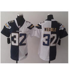Women's Nike San Diego Chargers #32 Eric Weddle Navy Blue White Stitched NFL Elite Split Jersey Women's Nike San Diego Chargers #32 Eric Weddle Navy Blue White Stitched NFL Elite Split Jersey