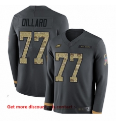 Eagles 77 Andre Dillard Anthracite Salute to Service Men Stitched Football Limited Therma Long Sleeve Jersey Eagles 77 Andre Dillard Anthracite Salute to Service Men Stitched Football Limited Therma Long Sleeve Jersey