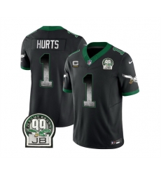 Men Philadelphia Eagles 1 Jalen Hurts Black 2023 F U S E With 3 Star C Patch Throwback Vapor Untouchable Limited Stitched Football Jersey Men Philadelphia Eagles 1 Jalen Hurts Black 2023 F U S E With 3 Star C Patch Throwback Vapor Untouchable Limited Stitched Football Jersey