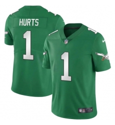 Men Philadelphia Eagles 1 Jalen Hurts Green Vapor Limited Stitched Football Jersey Men Philadelphia Eagles 1 Jalen Hurts Green Vapor Limited Stitched Football Jersey