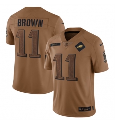 Men Philadelphia Eagles 11 A J Brown 2023 Brown Salute To Service Limited Stitched Football Jersey Men Philadelphia Eagles 11 A J Brown 2023 Brown Salute To Service Limited Stitched Football Jersey