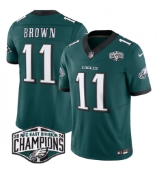 Men Philadelphia Eagles 11 A J Brown Green 2024 New NFC East Champions F U S E Vapor Untouchable Limited Stitched Football Jersey Men Philadelphia Eagles 11 A J Brown Green 2024 New NFC East Champions F U S E Vapor Untouchable Limited Stitched Football Jersey