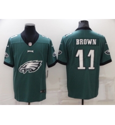 Men Philadelphia Eagles 11 A J Brown Green Team Big Logo Limited Stitched jersey Men Philadelphia Eagles 11 A J Brown Green Team Big Logo Limited Stitched jersey