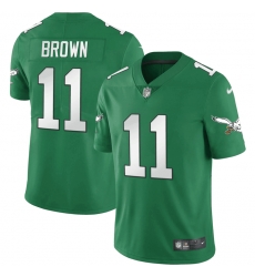 Men Philadelphia Eagles 11 A J Brown Green gold Vapor Untouchable Limited Stitched Football Jersey Men Philadelphia Eagles 11 A J Brown Green gold Vapor Untouchable Limited Stitched Football Jersey