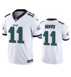 Men Philadelphia Eagles 11 A J Brown White 2023 F U S E Vapor Untouchable Stitched Football Jersey Men Philadelphia Eagles 11 A J Brown White 2023 F U S E Vapor Untouchable Stitched Football Jersey