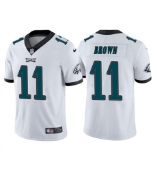 Men Philadelphia Eagles 11 A J Brown White Vapor Untouchable Limited Stitched Jersey Men Philadelphia Eagles 11 A J Brown White Vapor Untouchable Limited Stitched Jersey