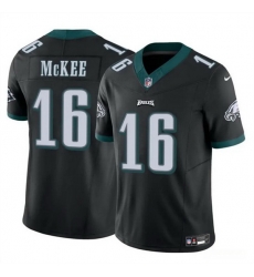 Men Philadelphia Eagles 16 Tanner McKee Black F U S E Vapor Untouchable Limited Stitched Football Jersey Men Philadelphia Eagles 16 Tanner McKee Black F U S E Vapor Untouchable Limited Stitched Football Jersey