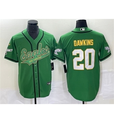 Men Philadelphia Eagles 20 Brian Dawkins Green Gold Cool Base Stitched Baseball Jersey Men Philadelphia Eagles 20 Brian Dawkins Green Gold Cool Base Stitched Baseball Jersey