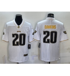 Men Philadelphia Eagles 20 Brian Dawkins White Gold Limited Stitched Jersey Men Philadelphia Eagles 20 Brian Dawkins White Gold Limited Stitched Jersey