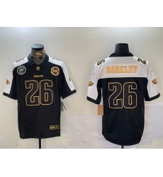 Men Philadelphia Eagles 26 Saquon Barkley Black Gold 2024 New F U S E With 3 Star C Patch Stitched Football Jersey 1 Men Philadelphia Eagles 26 Saquon Barkley Black Gold 2024 New F U S E With 3 Star C Patch Stitched Football Jersey 1
