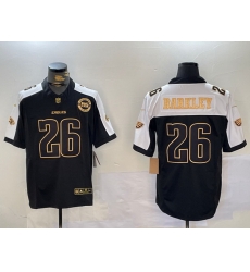 Men Philadelphia Eagles 26 Saquon Barkley Black Gold 2024 New F U S E With 3 Star C Patch Stitched Football Jersey 5 Men Philadelphia Eagles 26 Saquon Barkley Black Gold 2024 New F U S E With 3 Star C Patch Stitched Football Jersey 5
