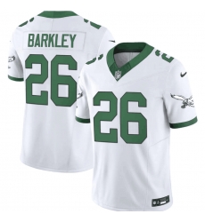 Men Philadelphia Eagles 26 Saquon Barkley White 2023 F U S E Vapor Untouchable Throwback Stitched Football Jersey Men Philadelphia Eagles 26 Saquon Barkley White 2023 F U S E Vapor Untouchable Throwback Stitched Football Jersey