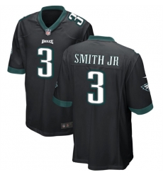 Men Philadelphia Eagles 3 Nolan Smith JR Black 2023 Draft Stitched Game Jersey Men Philadelphia Eagles 3 Nolan Smith JR Black 2023 Draft Stitched Game Jersey