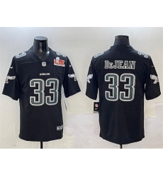 Men Philadelphia Eagles 33 Cooper DeJean Black 2025 Super Bowl LIX Patch Fashion New Vapor Untouchable Limited Stitched Football Jersey Men Philadelphia Eagles 33 Cooper DeJean Black 2025 Super Bowl LIX Patch Fashion New Vapor Untouchable Limited Stitched Football Jersey